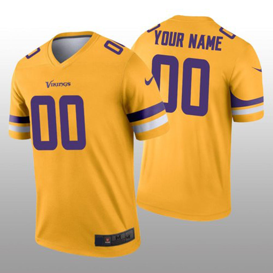 Custom1 Minnesota Vikings Gold Inverted Legend Jersey1 Stitched Jerseys Football Jerseys