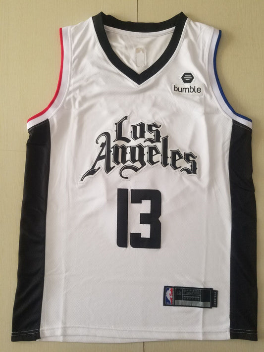 Men's LA Clippers Paul George #13 NBA White Classics Jersey1
