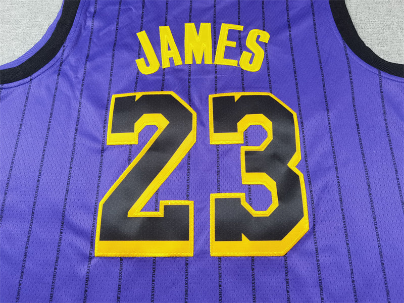 Men's Los Angeles Lakers LeBron James #23 Purple Swingman Jersey1 - City Edition