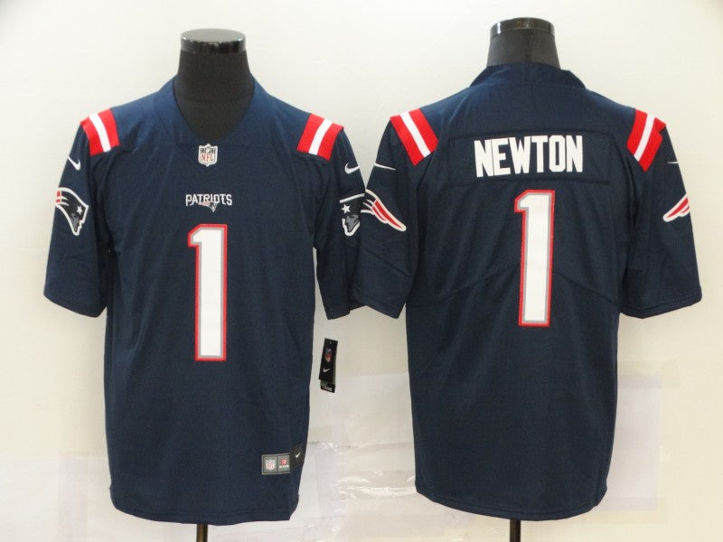 Men's New England Patriots Cam Newton #1 Navy Game Player Jersey1