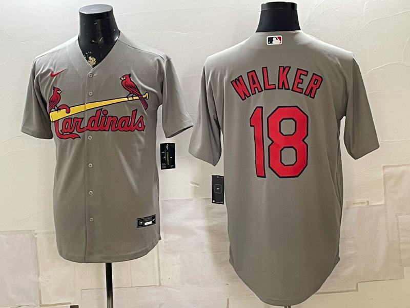 Men's St. Louis Cardinals Jordan Walker #18 Gray Replica Player Jersey