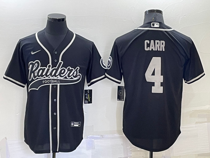 Men's Las Vegas Raiders Derek Carr #4 Black Game Jersey1 Joint Edition