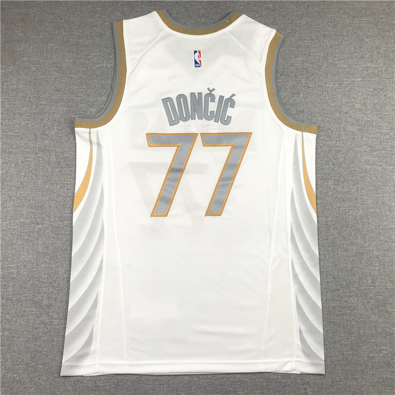 Men's Dallas Mavericks Luka Doncic White 2020/21 Swingman Jersey1 - City Edition