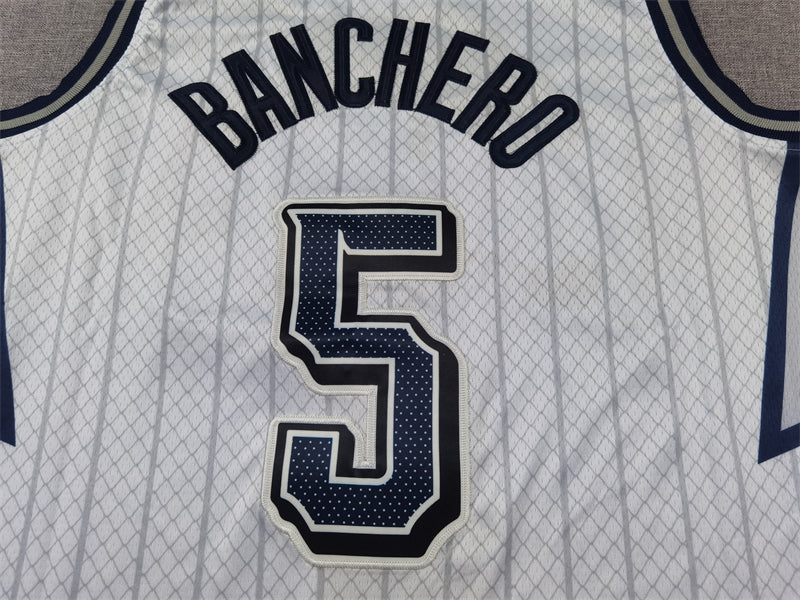 Men's Orlando Magic Paolo Banchero #5 Silver 2024/25 Swingman Player Jersey1 - City Edition