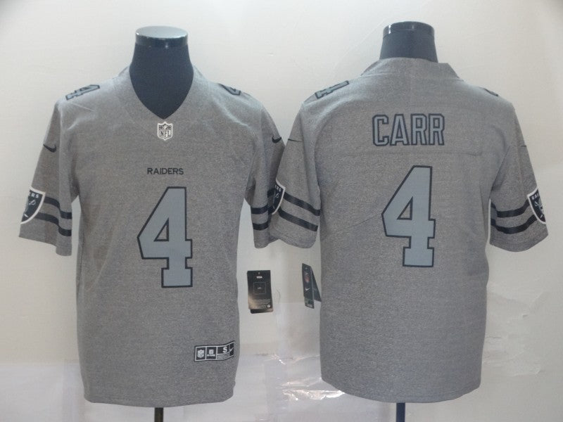 Men's Las Vegas Raiders Derek Carr #4 Gray Game Jersey1