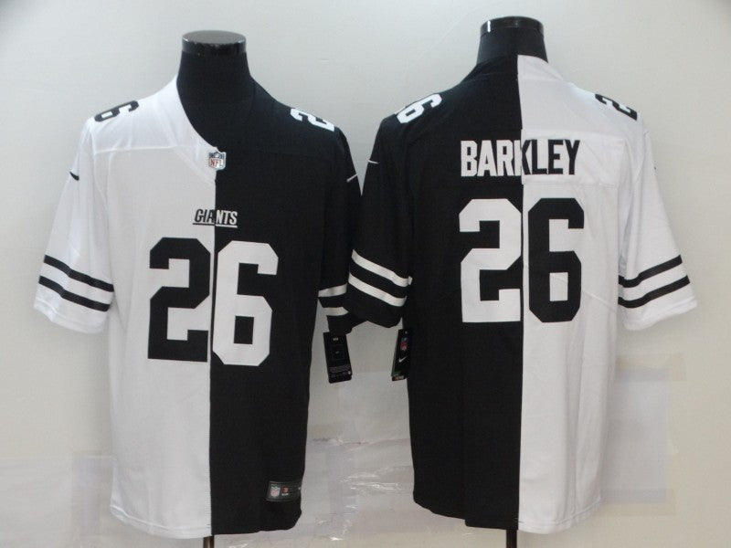 Men's New York Giants Saquon Barkley #26 Black/White Game Jersey1