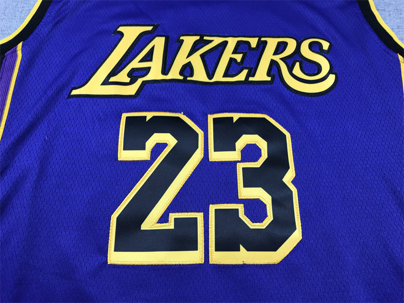Men's Los Angeles Lakers LeBron James #23 Purple Swingman Jersey1 - Statement Edition