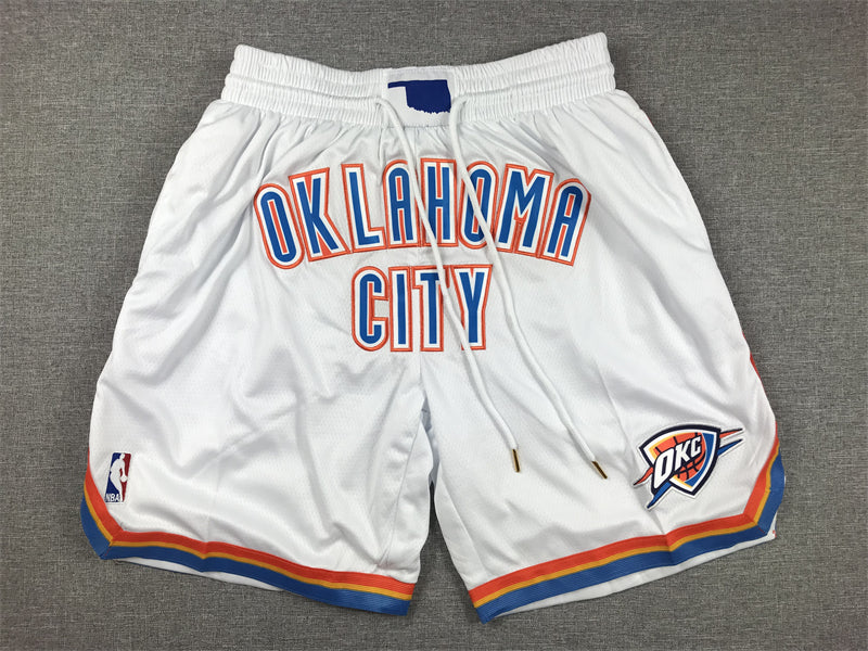 Men's Oklahoma City Thunder White Association Edition Pocket Shorts1