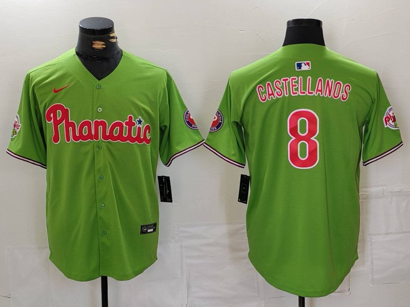 Men's Philadelphia Phillies Nick Castellanos #8 Green Limited Player Jersey1