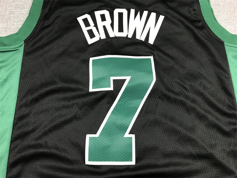 Men's Boston Celtics Jaylen Brown #7 Black 2022/23 Swingman Jersey1 - Statement Edition