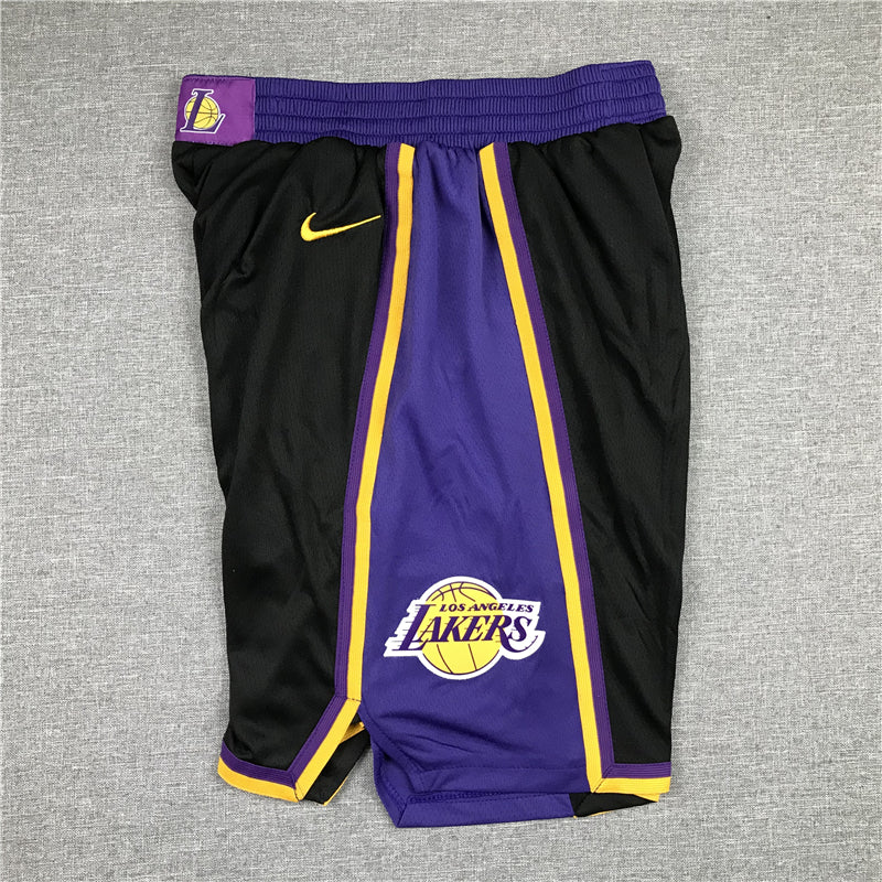 Men's Los Angeles Lakers Black Hardwood Classics Basketball Shorts1