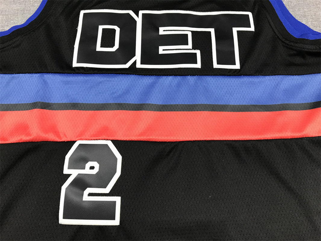 Men's Detroit Pistons Cade Cunningham #2 Black 2022/23 Fast Break Player Jersey1 - Statement Edition