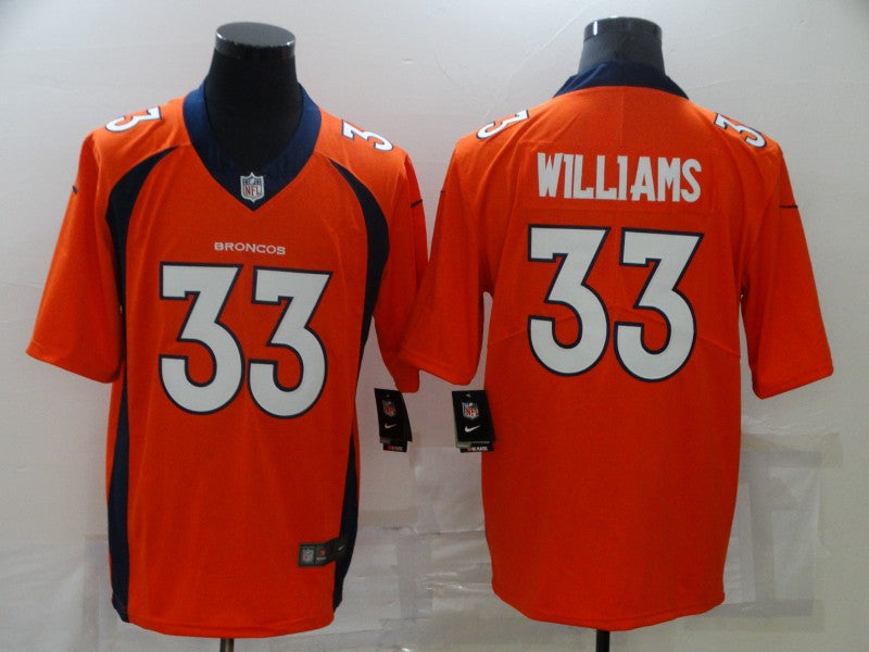 Men's Denver Broncos Javonte Williams #33 Orange Game Jersey1
