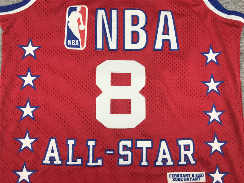 Men's 03 All Star Los Angeles Lakers Kobe Bryant Red Hardwood Classics Swingman Jersey1