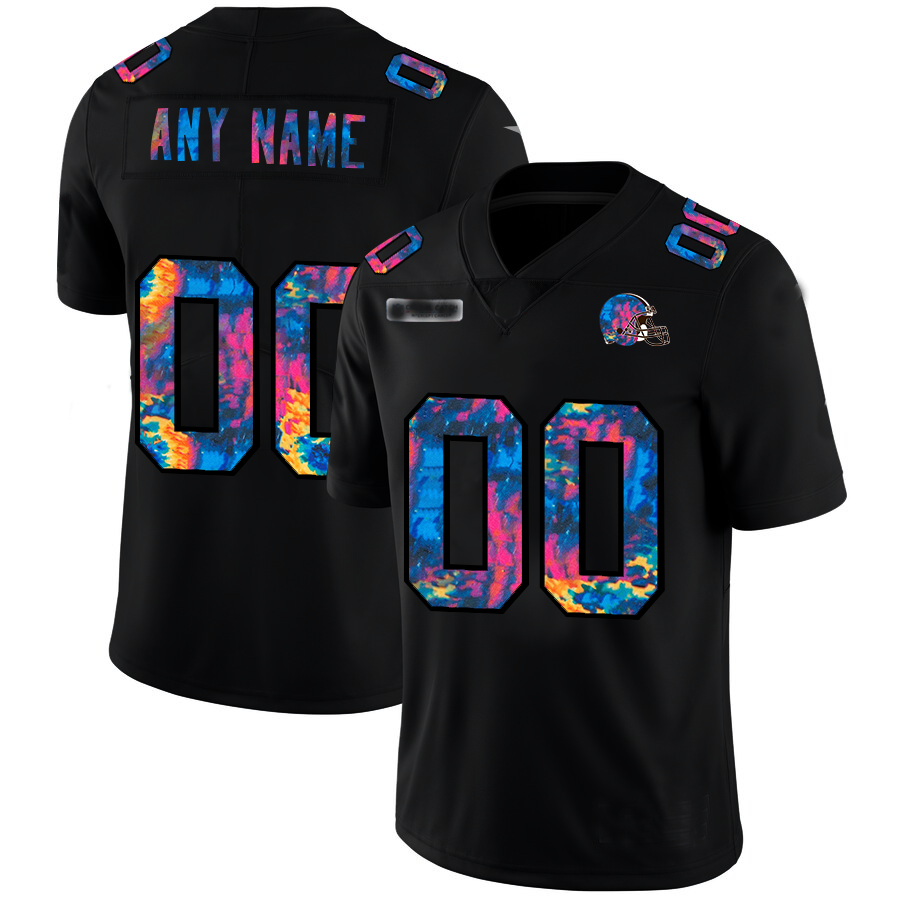 Custom1 Cleveland Browns Multi-Color Black 2020 Crucial Catch Vapor Untouchable Limited Stitched American Football Jerseys
