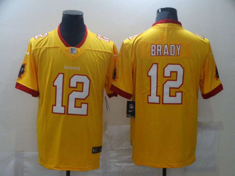 Men's Tampa Bay Buccaneers Tom Brady #12 Yellow Game Player Jersey1