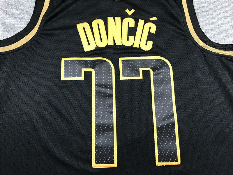 Men's Dallas Mavericks Luka Doncic #77 NBA Black Swingman Jersey1