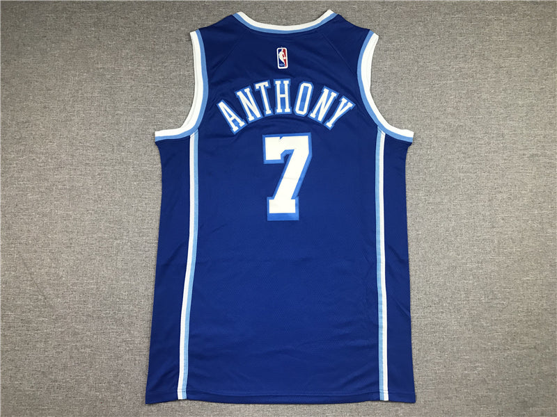 Men's Los Angeles Lakers Carmelo Anthony Blue Hardwood Classic Swingman Jersey1