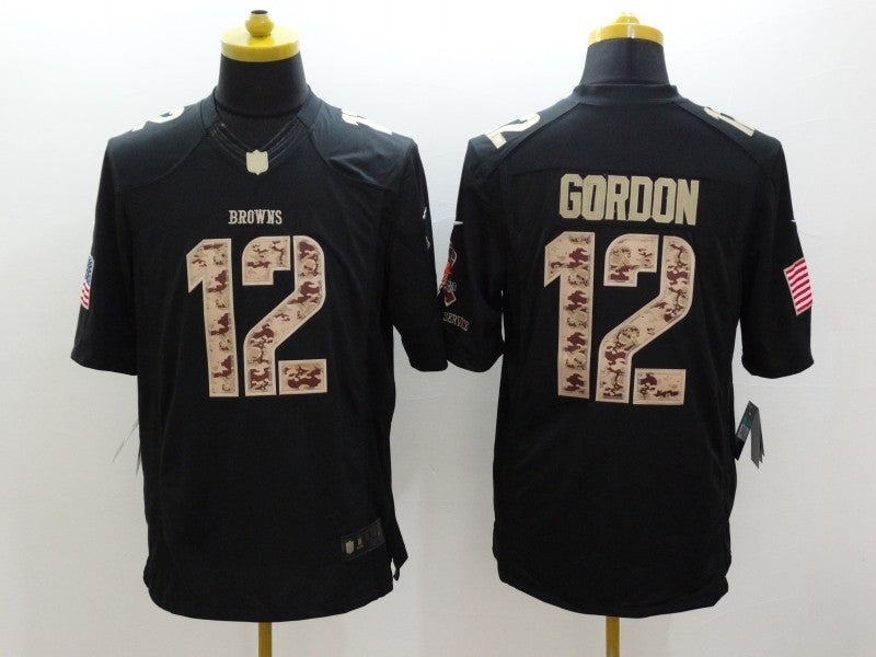 Men's Cleveland Browns Josh Gordon #12 Black Player Game Jersey1