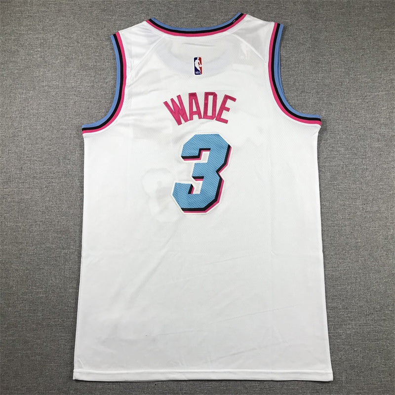 Men's Miami Heat Dwyane Wade #3 NBA White Swingman Player Jersey1