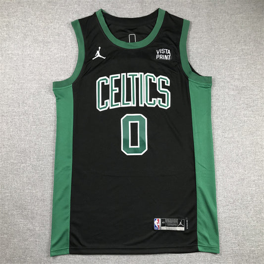 Men's Boston Celtics Jayson Tatum #0 Black 2022/23 Statement Edition Swingman Jersey1