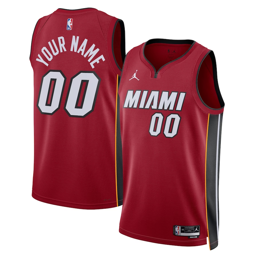 Men's Miami Heat Red 2022/23 Swingman Custom Jersey1 - Statement Edition
