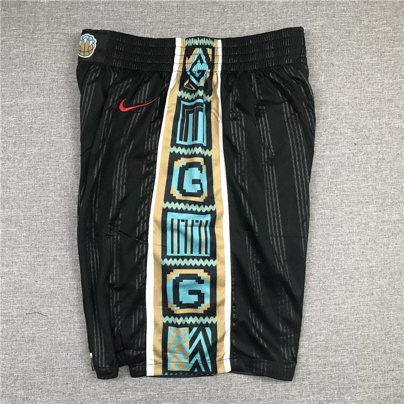 Men's Memphis Grizzlies Black City Edition Basketball Shorts1