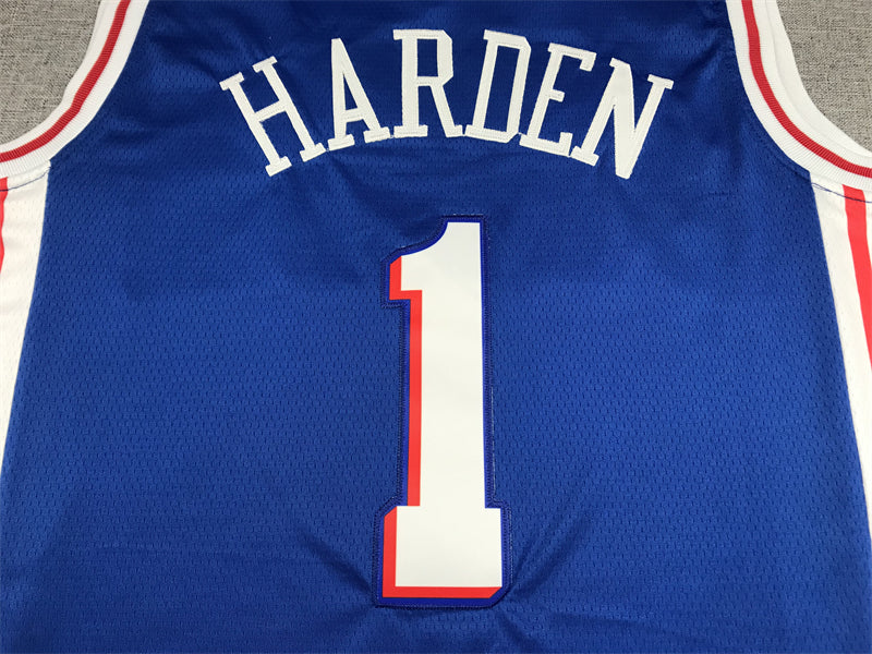 Men's Philadelphia 76ers James Harden Blue 2021/22 Fast Break Replica Jersey1