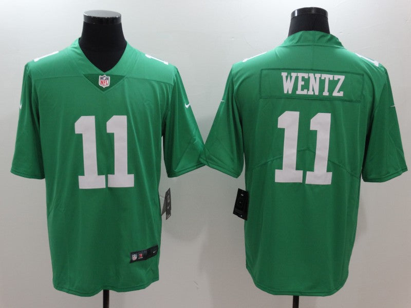Men's Philadelphia Eagles Carson Wentz #11 Green Game Player Jersey1