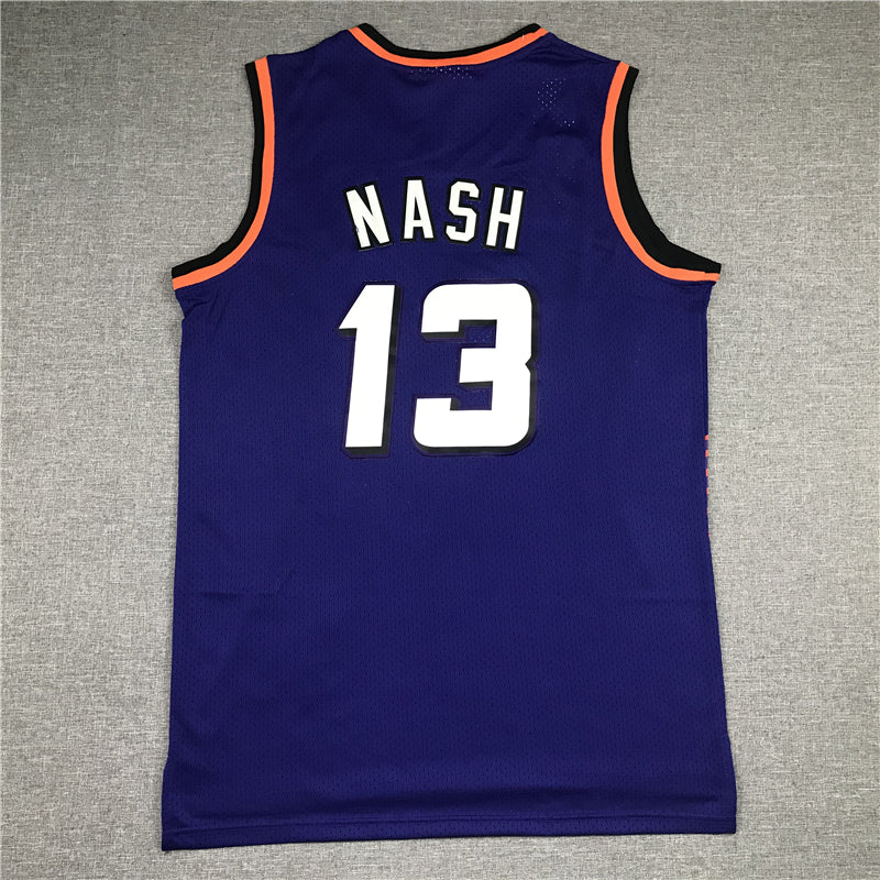 Men's Phoenix Suns Steve Nash #13 Purple 1996-97 Throwback Stitched Jersey1