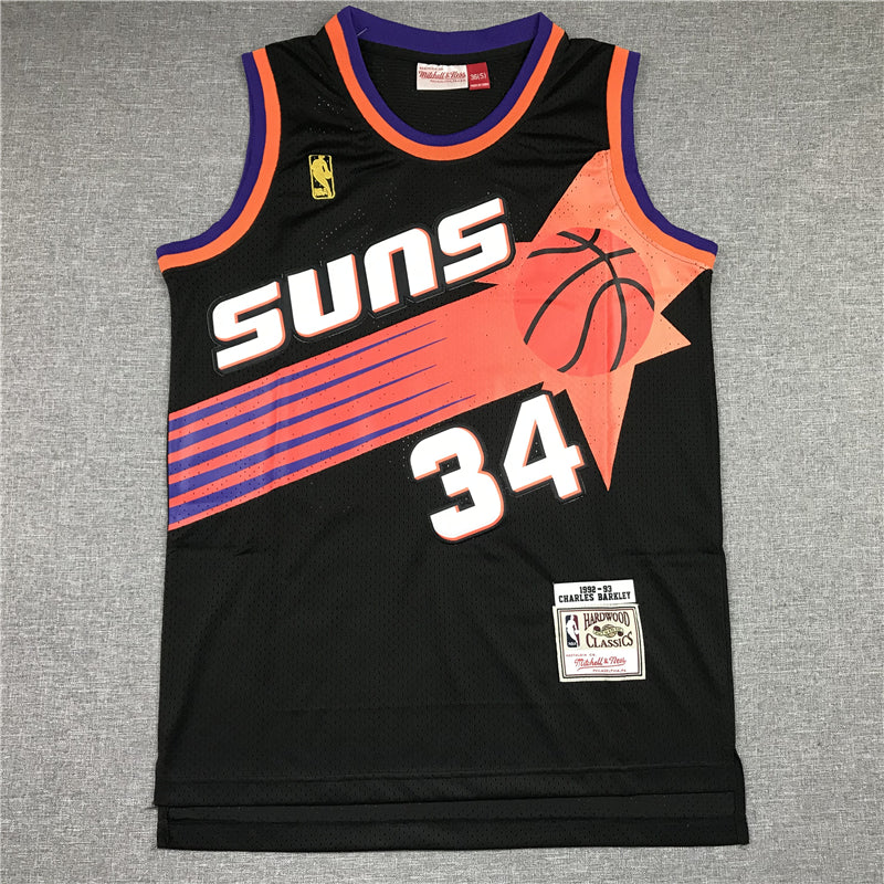 Men's Phoenix Suns Charles Barkley #34 Black 1992-93 Swingman Jersey1