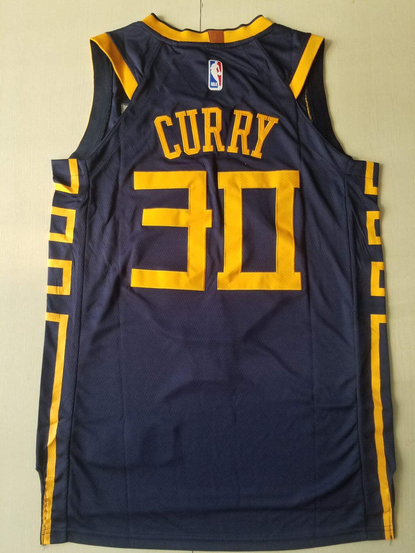 Men's Golden State Warriors Stephen Curry Navy Swingman Jersey1 City Edition