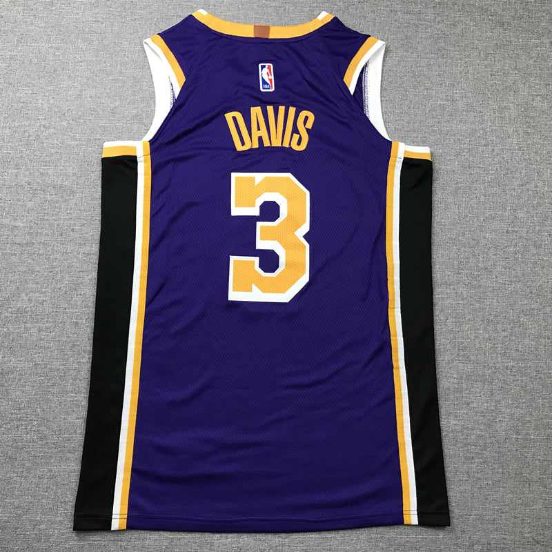 Men's Los Angeles Lakers Anthony Davis Purple #3 Swingman Jersey1