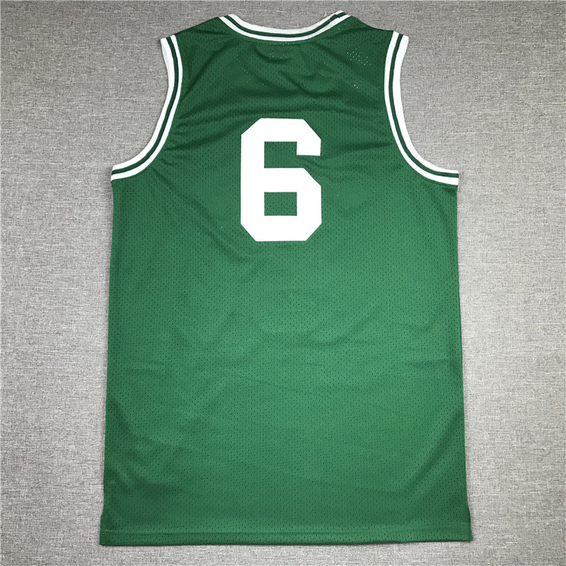 Men's Boston Celtics Bill Russell #6 Kelly Green Hardwood Classics Authentic Jersey1