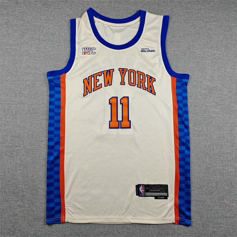 Men's New York Knicks Jalen Brunson #11 Cream 2025/26 Game Jersey - City Edition