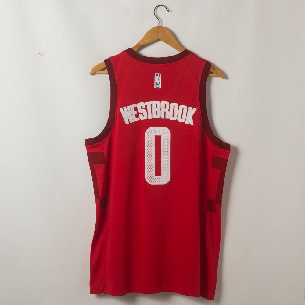 Men's Houston Rockets Russell Westbrook #0 NBA Red Classics Swingman Jersey1