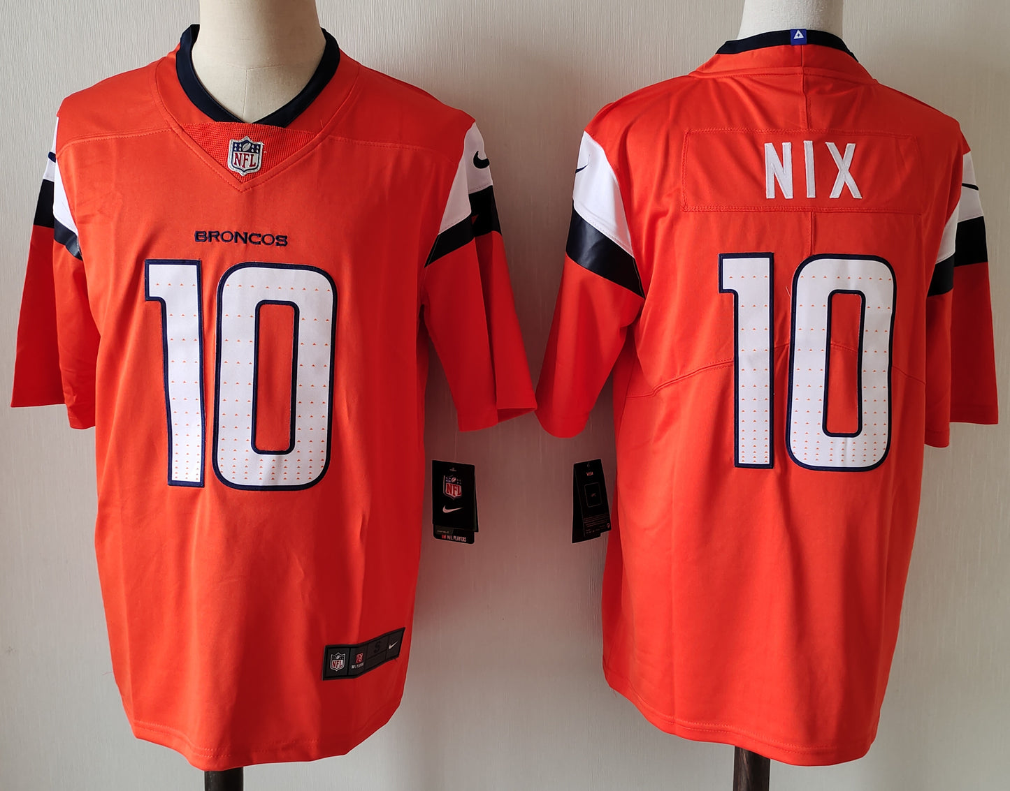 Men's Denver Broncos Bo Nix #10 Orange Team Game Jersey