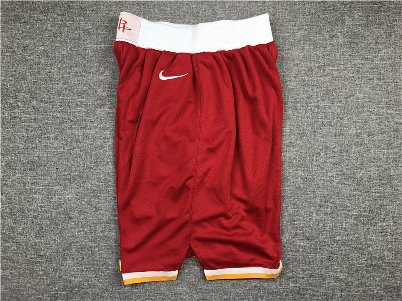 Men's Houston Rockets Red Throwback Basketball Shorts1