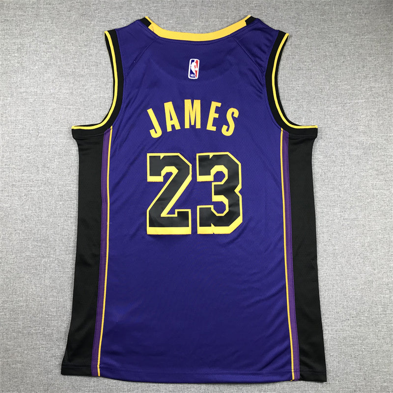 Men's Los Angeles Lakers LeBron James #23 Purple Swingman Jersey1 - Statement Edition