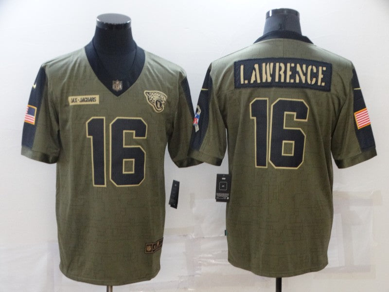 Men's Jacksonville Jaguars Trevor Lawrence #16 Brown Game Jersey1
