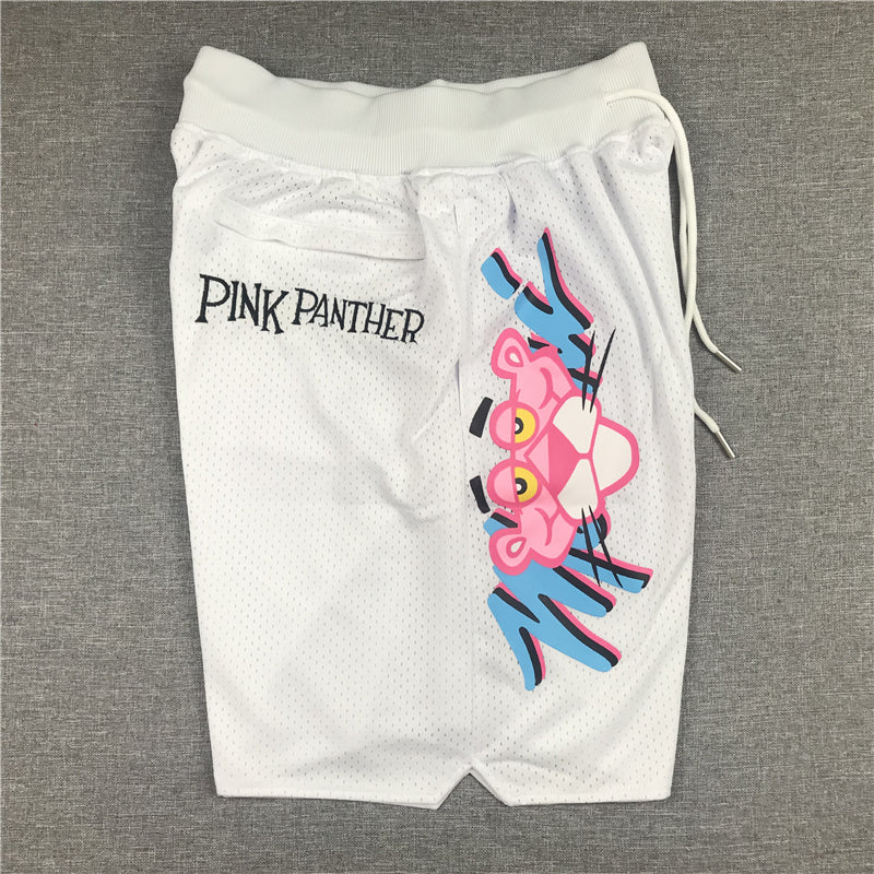 Men's Miami Heat Pink Panther White Basketball Shorts1