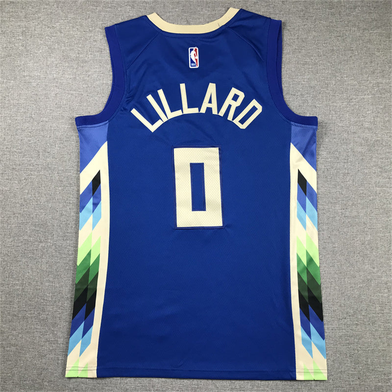 Men's Milwaukee Bucks Damian Lillard #0 Royal 2022/23 Swingman Jersey1 - City Edition