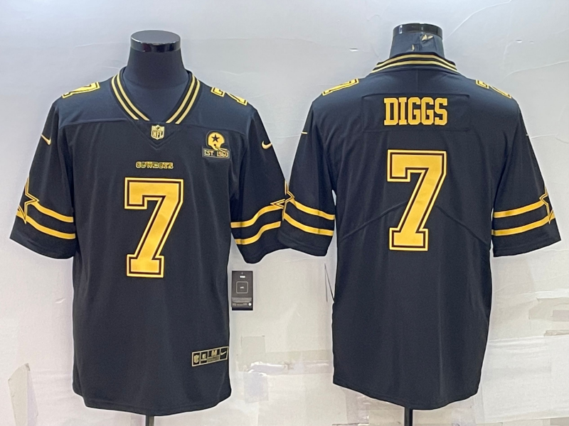 Men's Dallas Cowboys Trevon Diggs #7 Black Player Game Jersey1