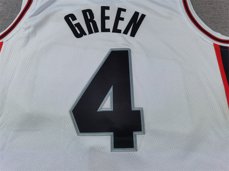 Men's Houston Rockets Jalen Green #4 White 2024/25 Swingman Player Jersey1 - City Edition