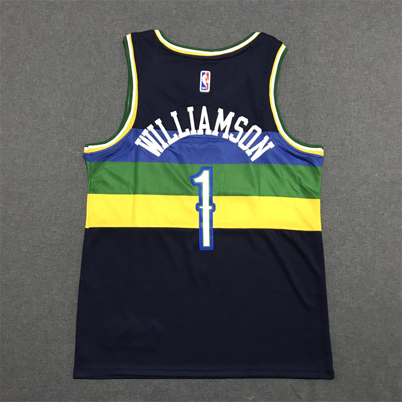 Men's New Orleans Pelicans Zion Williamson #1 Navy Swingman Jersey1