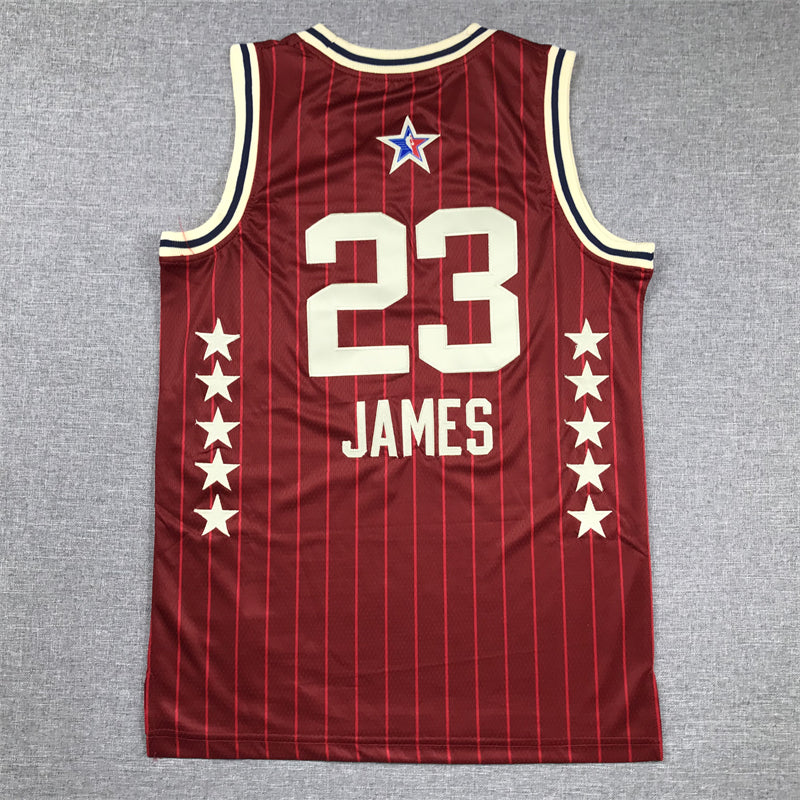 Men's Los Angeles Lakers LeBron James #23 Crimson 2024 NBA All-Star Game Swingman Jersey1