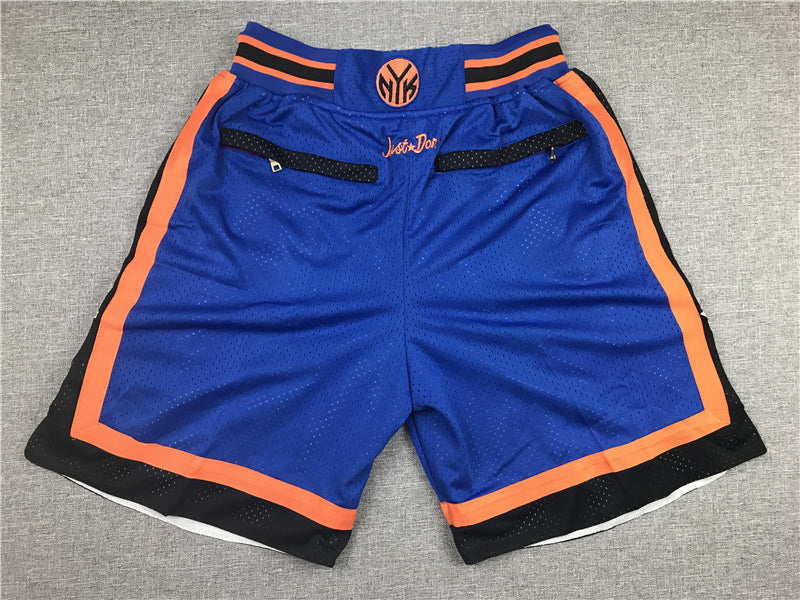 Men's New York Knicks Blue/Black Hardwood Classics 1996-97 Basketball Shorts1