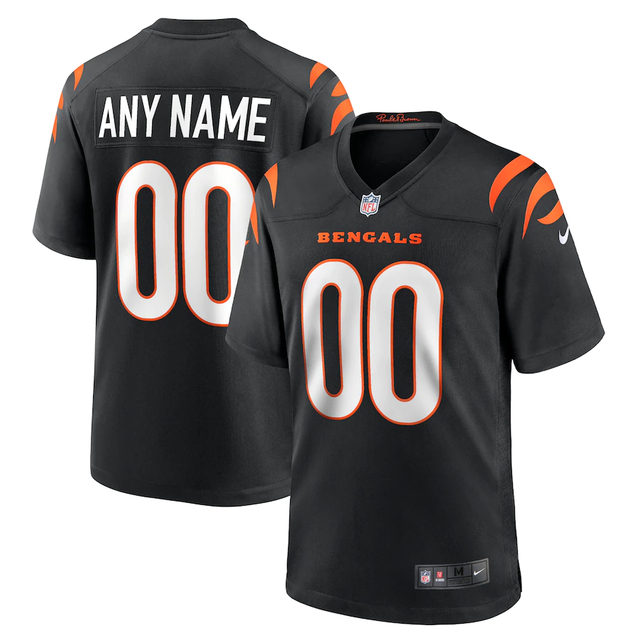 Custom1 Cincinnati Bengals Black Game Jersey1