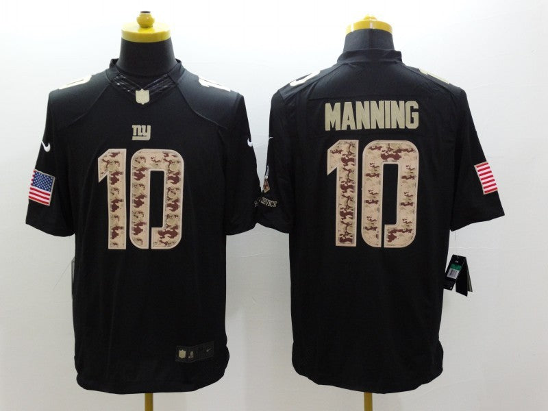 Men's New York Giants Eli Manning #10 Black Game Jersey1