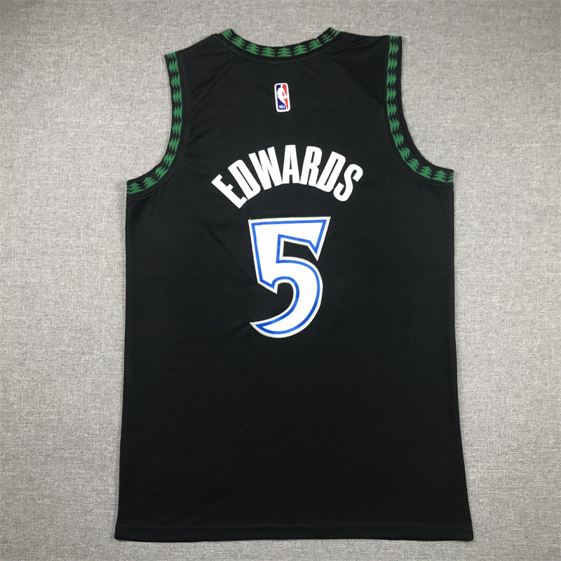 Men's Minnesota Timberwolves Anthony Edwards #5 Black Swingman Jersey1